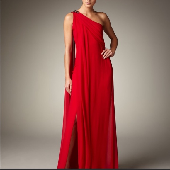 marchesa notte one shoulder gown